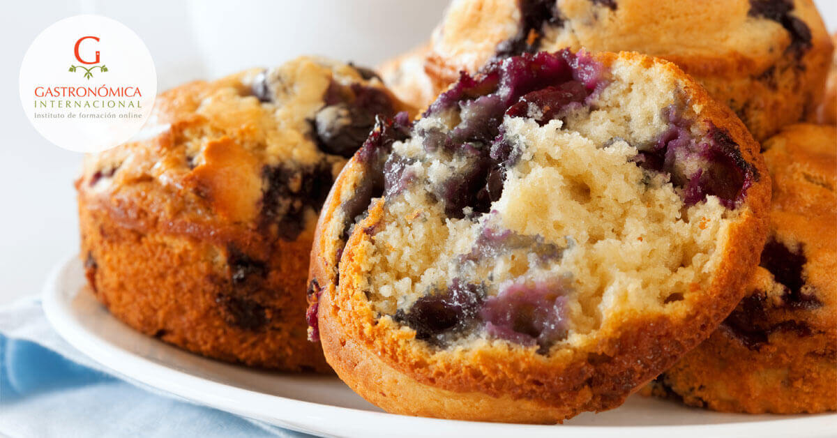 Postres sencillos muffins de blueberry